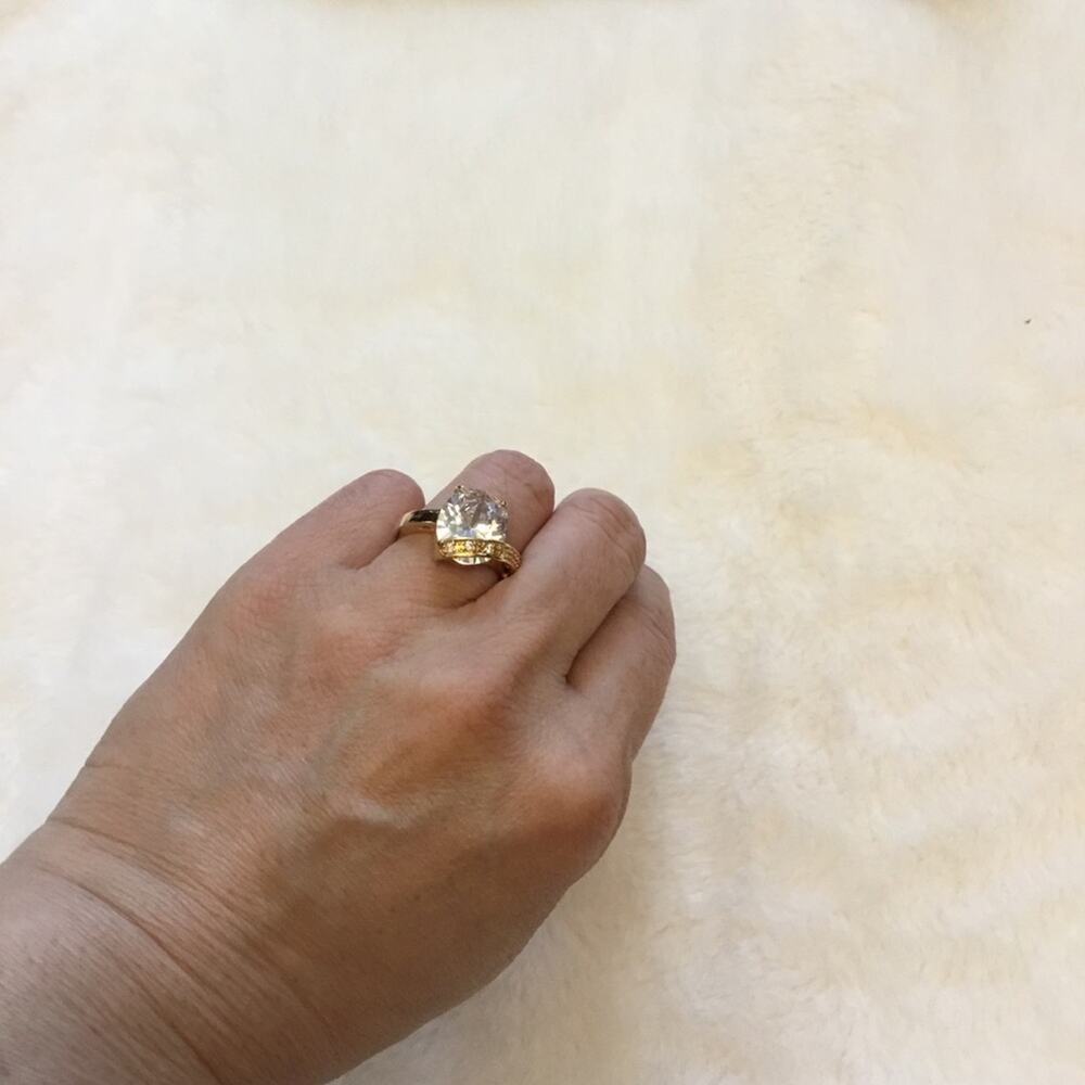 Gold Oval Stone Wrapped Ring - Picture 10 of 10